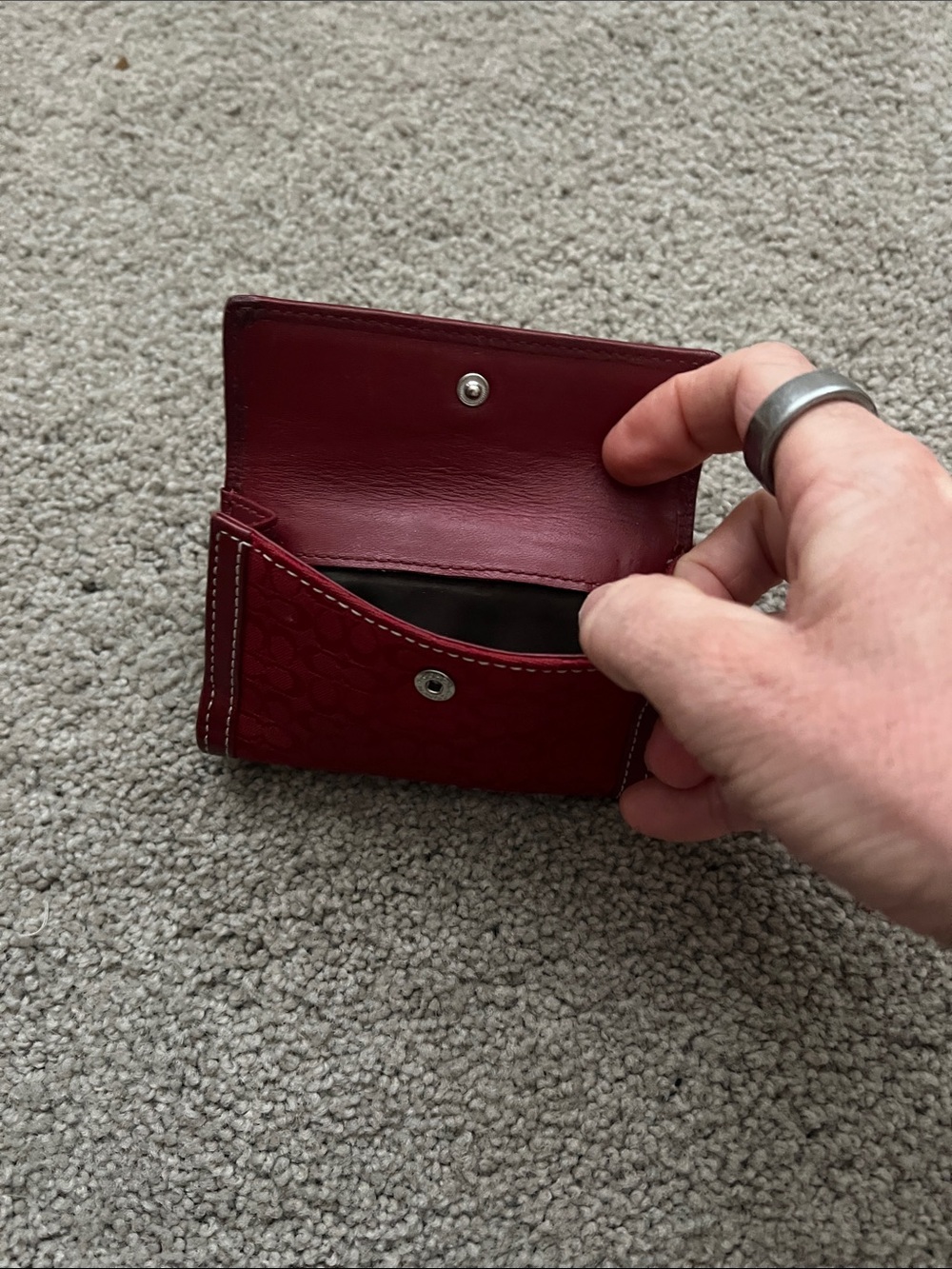 Coach Red Signature Buckle Continental Wallet - Picture 3 of 7